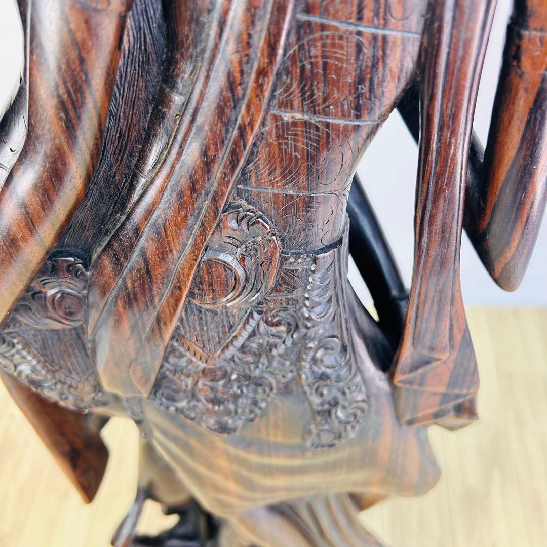 バリ島 木彫り 女性像 2人 高さ80cm 彫刻 黒檀 アンティーク 置物