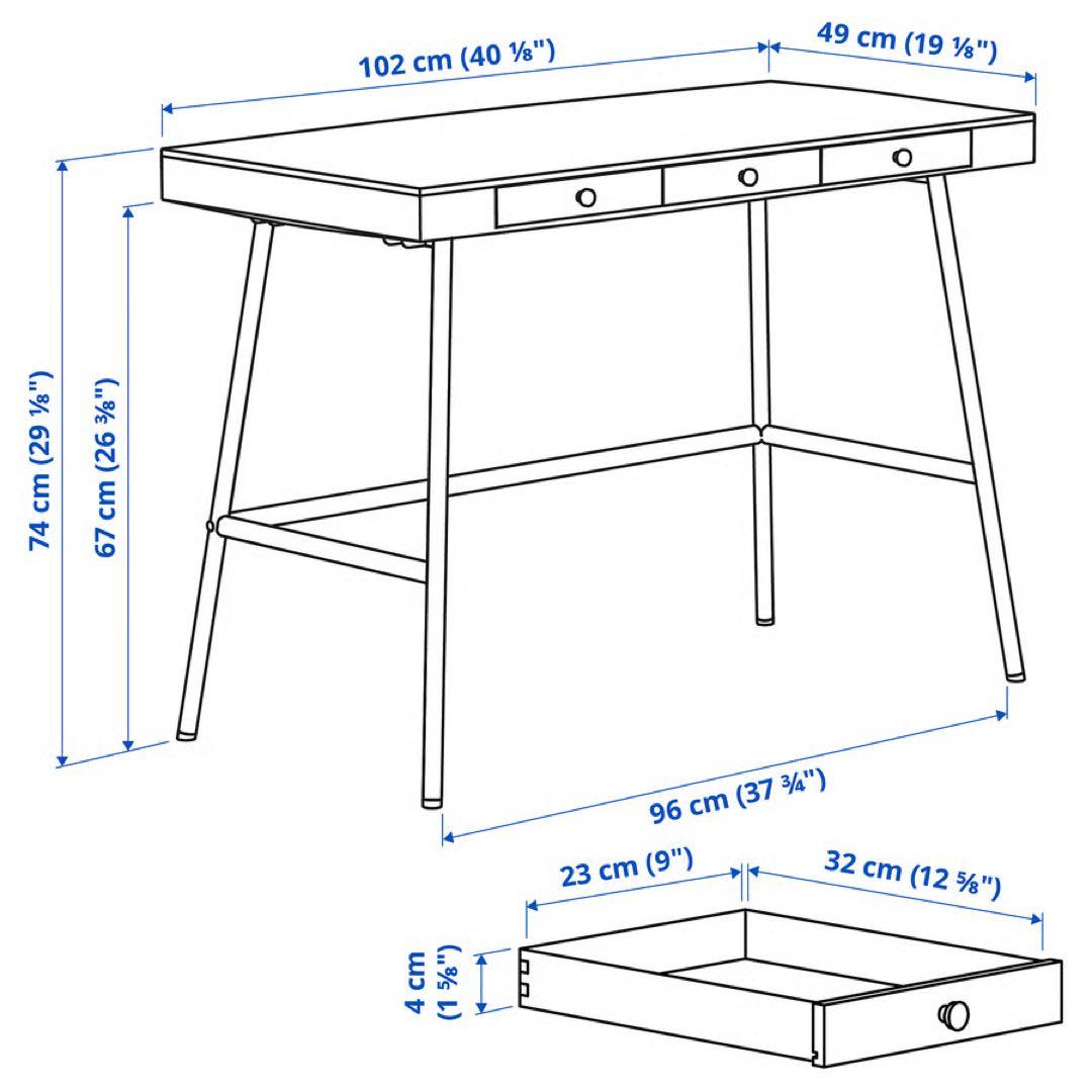 【美品】IKEA LILLÅSEN リルオーセン　バンブーデスク