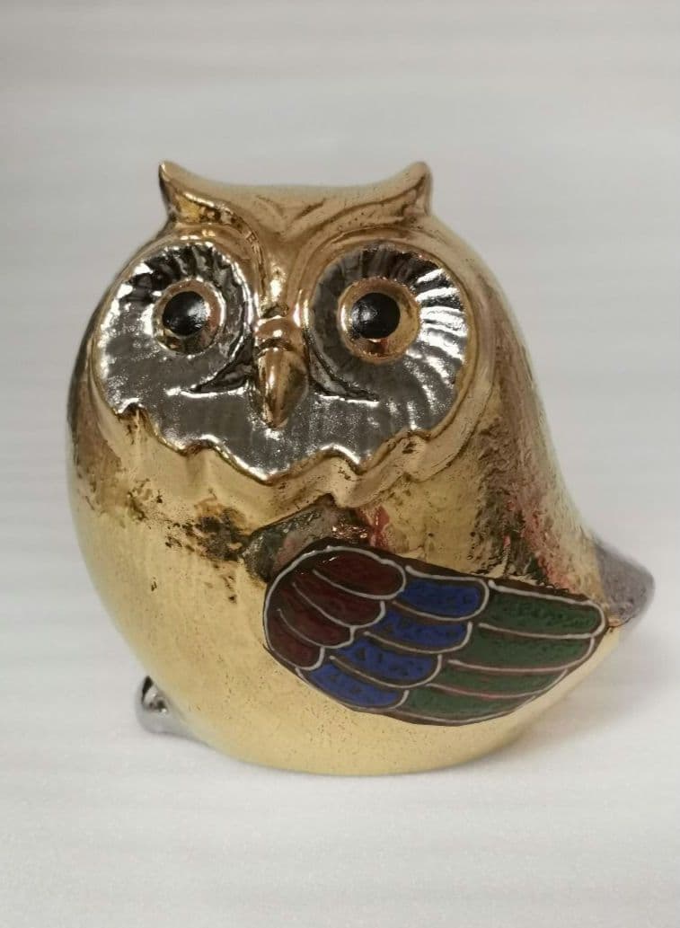 九谷焼 3.2号 梟 ふくろう 金 縁起物 風水 置物 日本製 伝統工芸