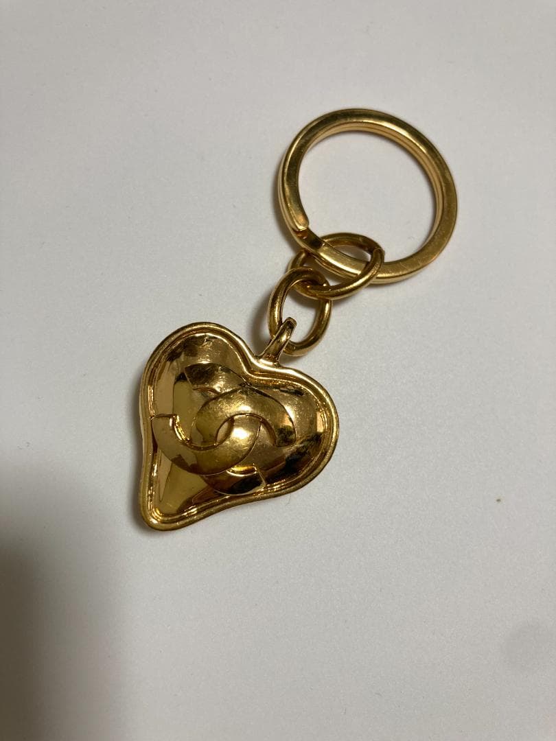 CHANEL シャネル　ヴィンテージ　ココマークハート　チャーム　キーリング