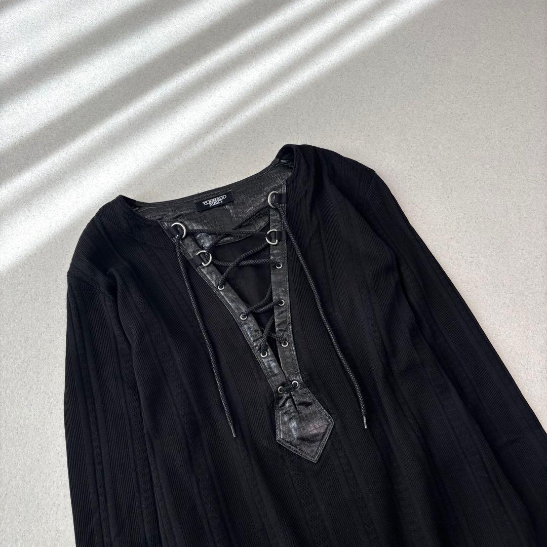 トップス tornado mart lace up tops black 00s Y2K
