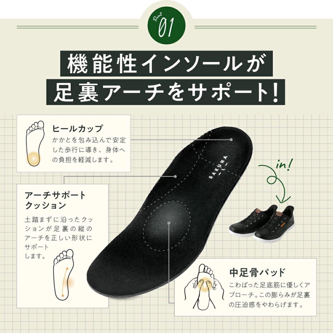 ❤️タグ付き未使用品❤️RAKUNAラクナ 整体スニーカー2 ホワイト Lサイズ