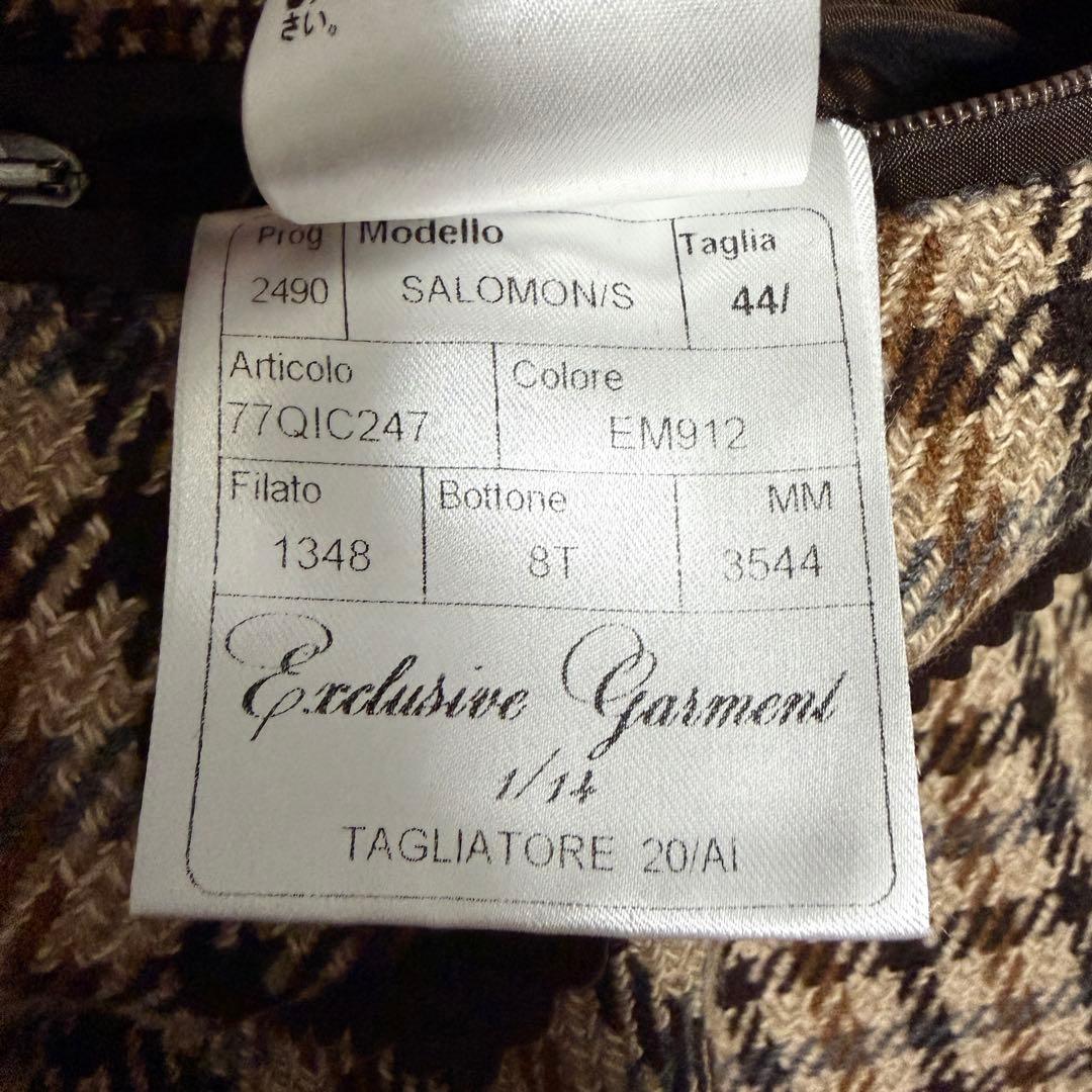 【美品】タリアトーレ サロモン ステンカラーコート ガンクラブチェック ブラウン