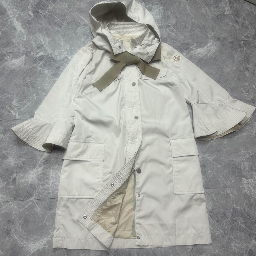 モンクレール×サカイ　2way ナイロンコート　フード　ライトグレー