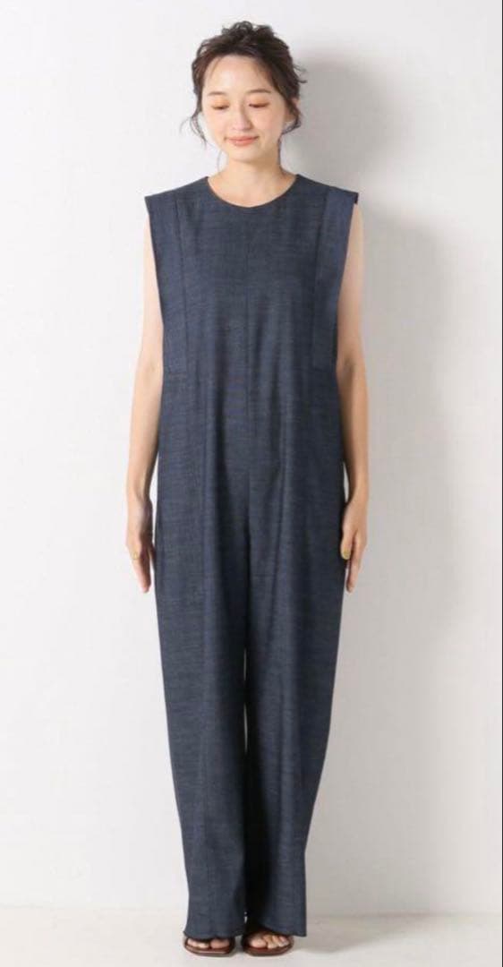 イエナ　スクエアショルダー　デニム　オールインワン