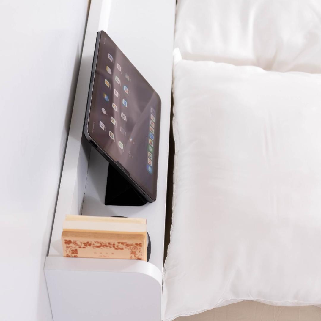 ダブル ベッドフレー ム 単品 収納 コンセント付 新品送料込 最短翌日着