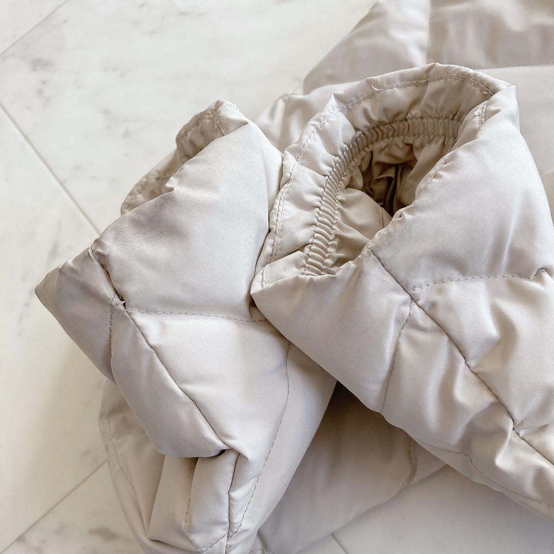 タイオン　リモンタイースト　別注ウエスト切替えノーカラーダウン　ベージュ