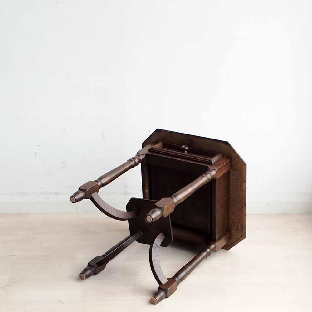 アンティーク オーク材 サイドテーブル 引出付き ZR24199