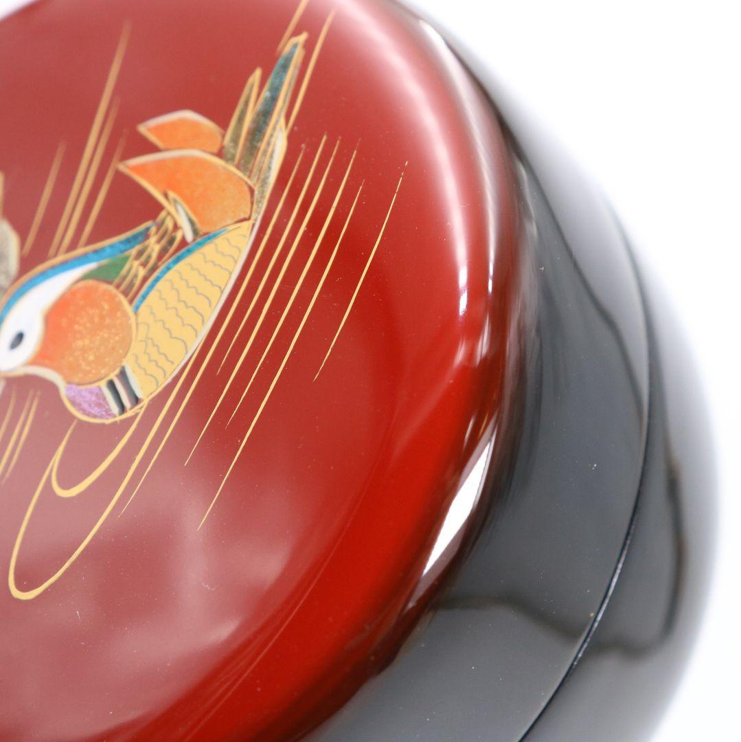 蒔絵師 中林貴山作 日の出 鴛鴦蒔絵 平棗 茶道具 共箱　V869　N6