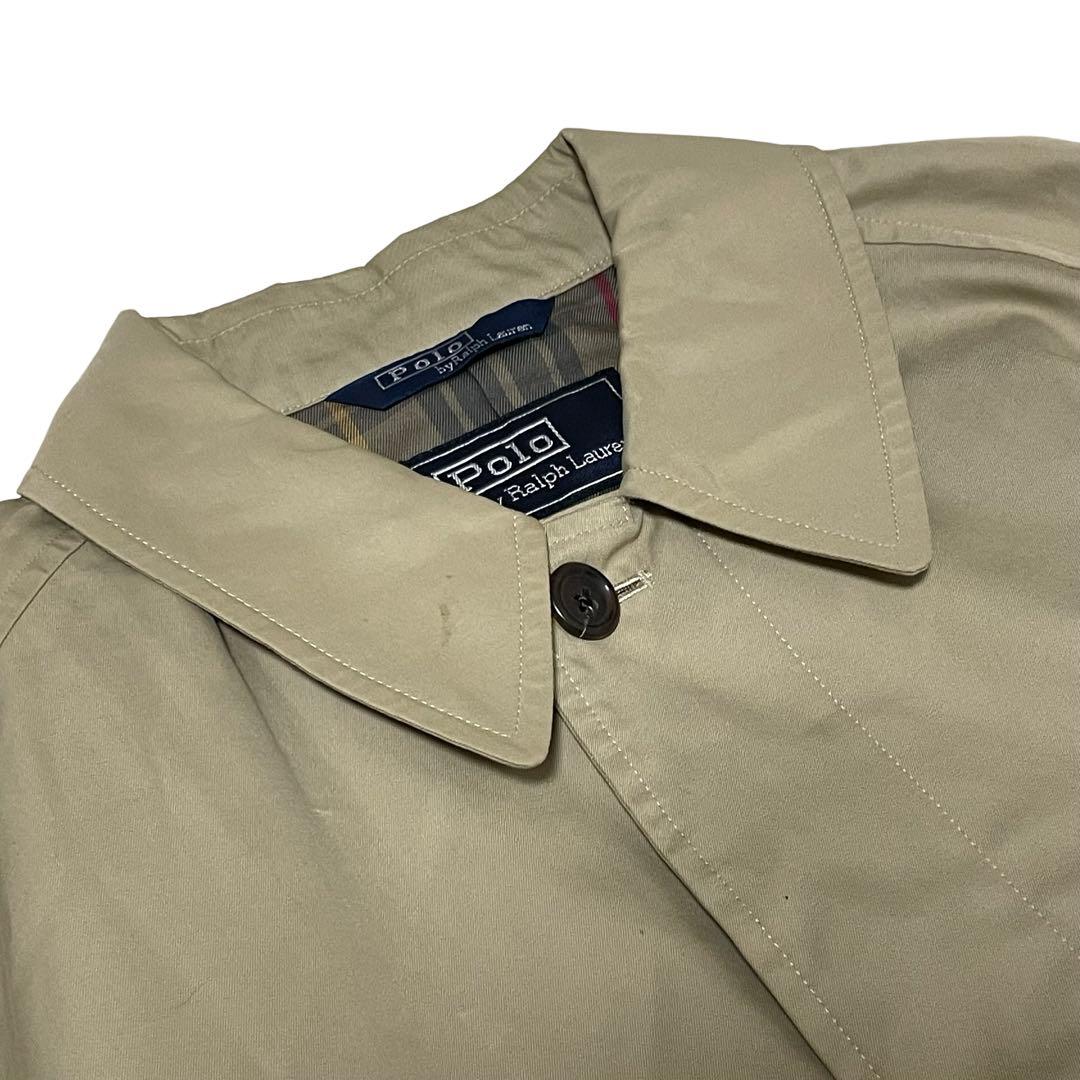 ラルフローレン　バルマカーンコート　一枚袖　チェック　80S ベージュ　ラグラン