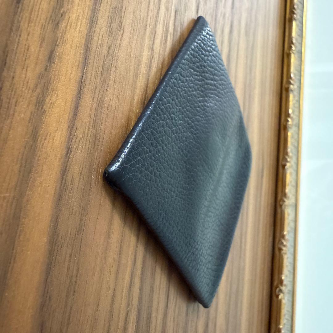 エルメスHERMES バスティア ケース ブラック Bastia シボ革黒