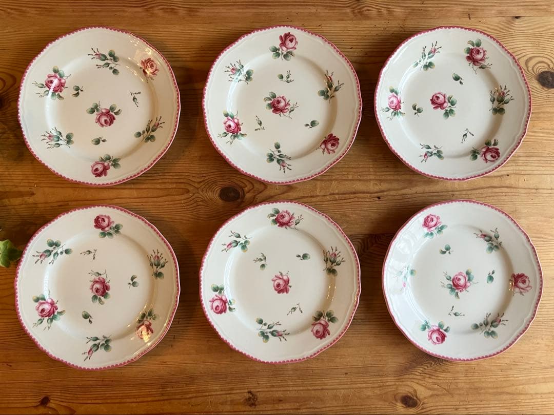 ジノリ　アンティコアンティックローズ　19デザートプレート×6