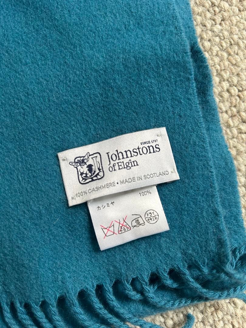 ジョンストンズ　カシミアマフラーフリンジ付き