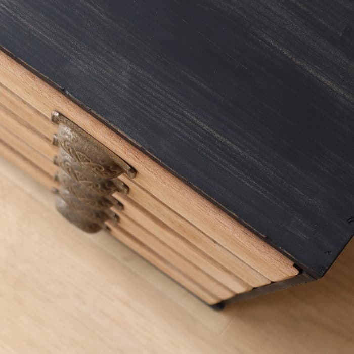 アンティーク 整理箱 タンス 古家具 引き出し5杯 ブラック 無垢材