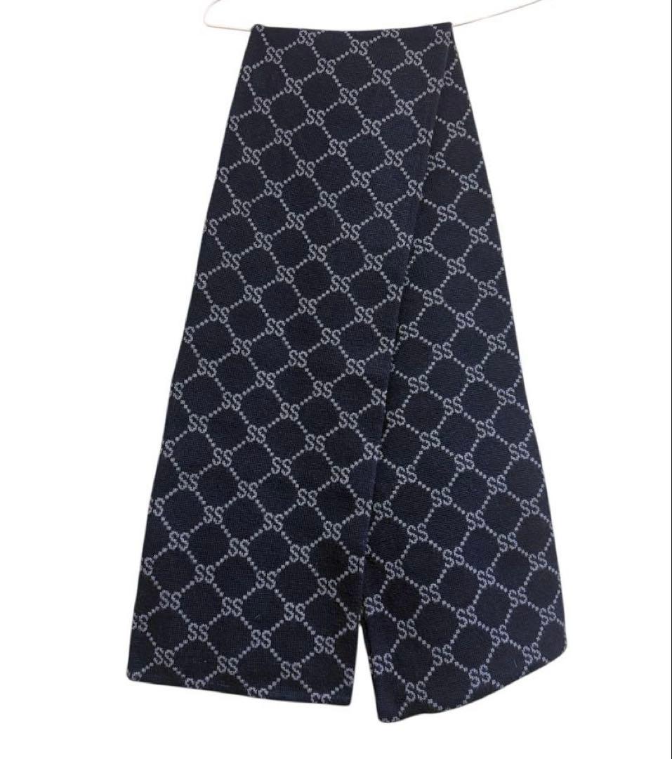 Stussy ネイビー ロゴマフラー ステューシー OLD モノグラム