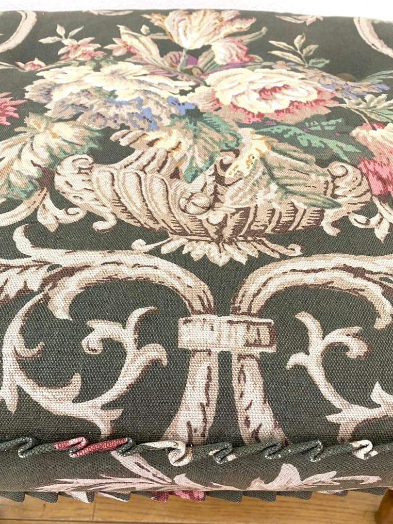 アンティーク レトロ カリモク コロニアル オットマン スツール