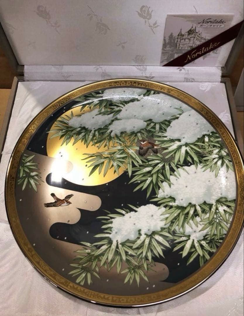 未使用/特価❕ノリタケ/スタジオコレクション/冬景色/絵皿/１点　　飾り皿/雀