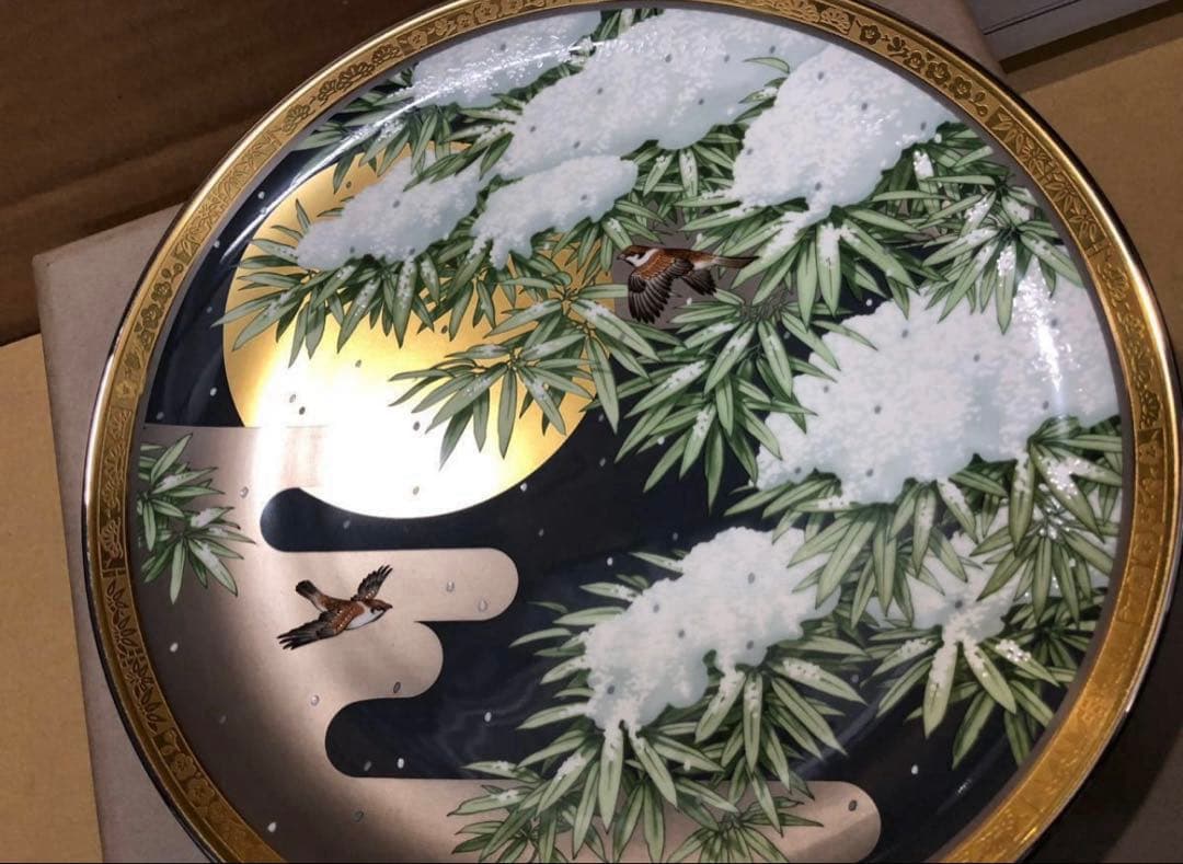 未使用/特価❕ノリタケ/スタジオコレクション/冬景色/絵皿/１点　　飾り皿/雀