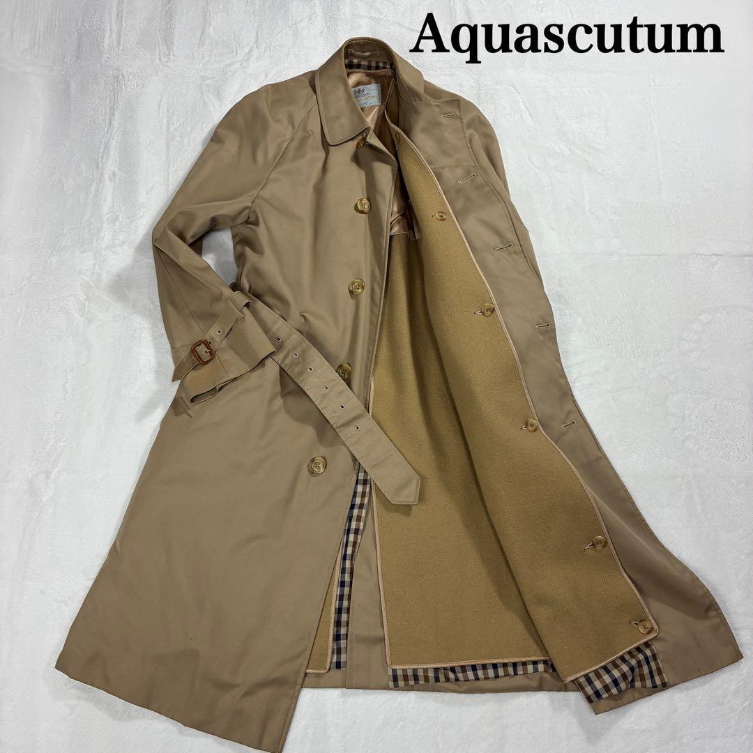 希少サイズ✨アクアスキュータム トレンチコート 2way ベージュ