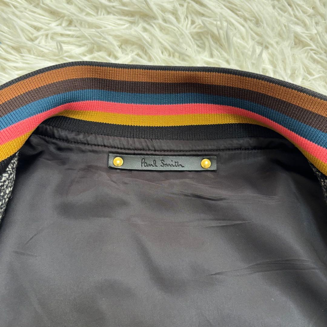 Paul Smithウールツイード ボンバージャケットマルチストライプ バード柄