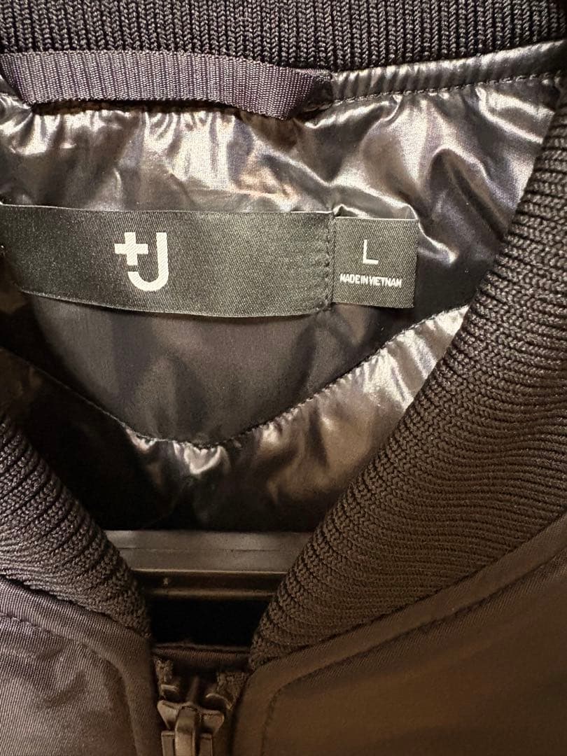 ユニクロ　プラスJ MA-1ハイブリッドダウンジャケット ブラック L