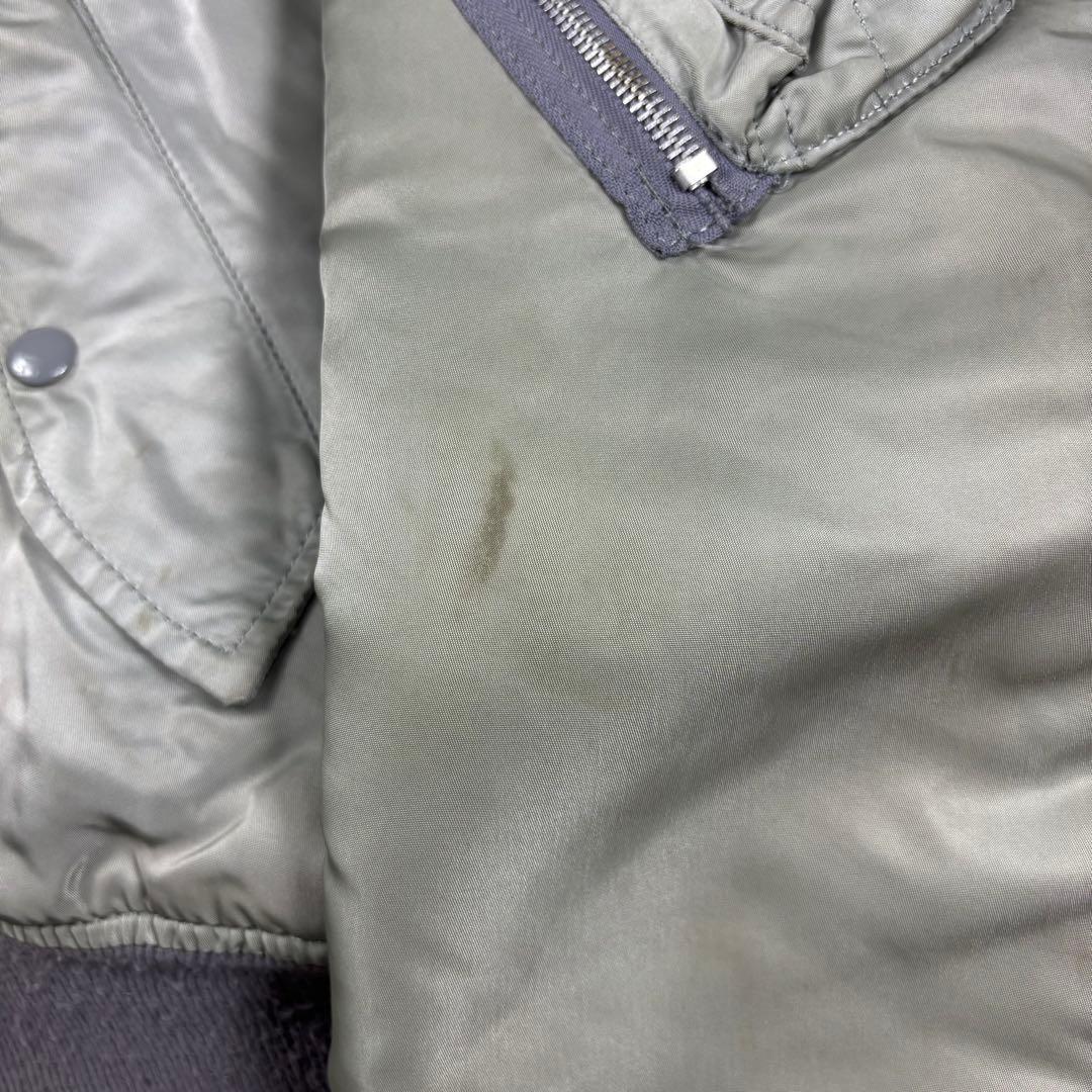 80sUSA製ALPHAアルファMA-1 フライトジャケット Mシルバー