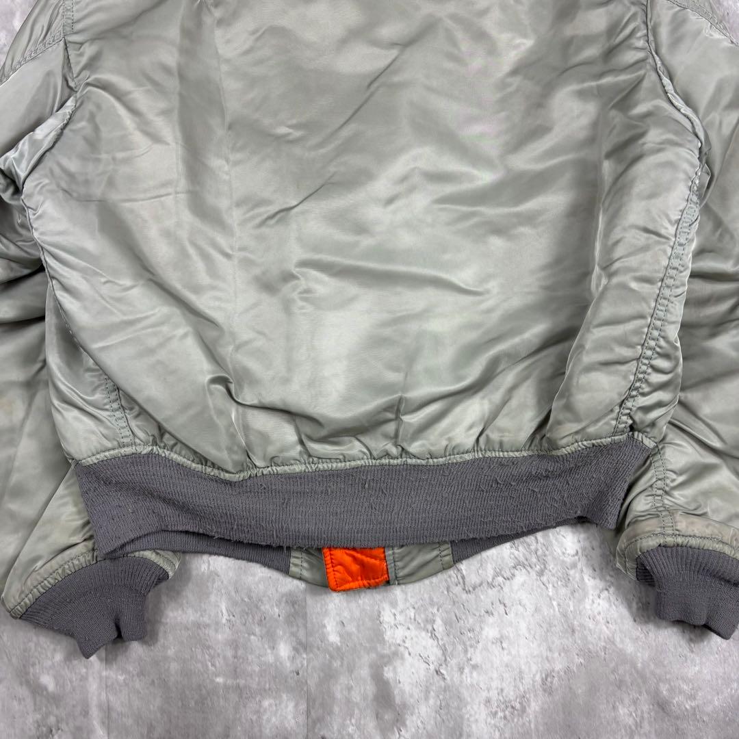 80sUSA製ALPHAアルファMA-1 フライトジャケット Mシルバー