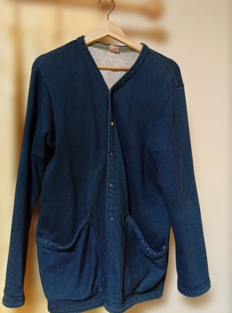 45rpm 藍染インディゴ　スウェット カーディガン