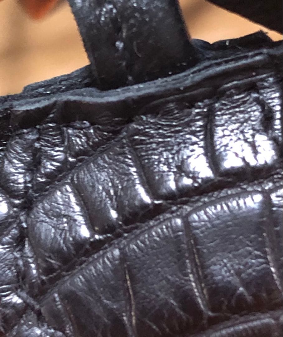 最終価格　エルメス　美品　ロデオPM ピーチスキン　クロコ　ブラック　Z刻印