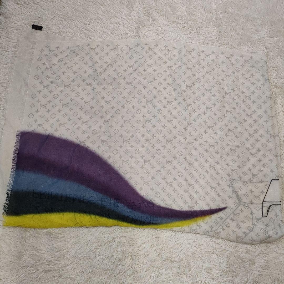 美品✨ルイヴィトン エトールモノグラム レインボー ストール カシミヤシルク