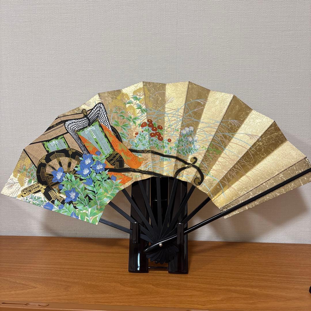 飾り京扇子 舞扇子タイプ 御所車/櫻　伊藤常　京扇子