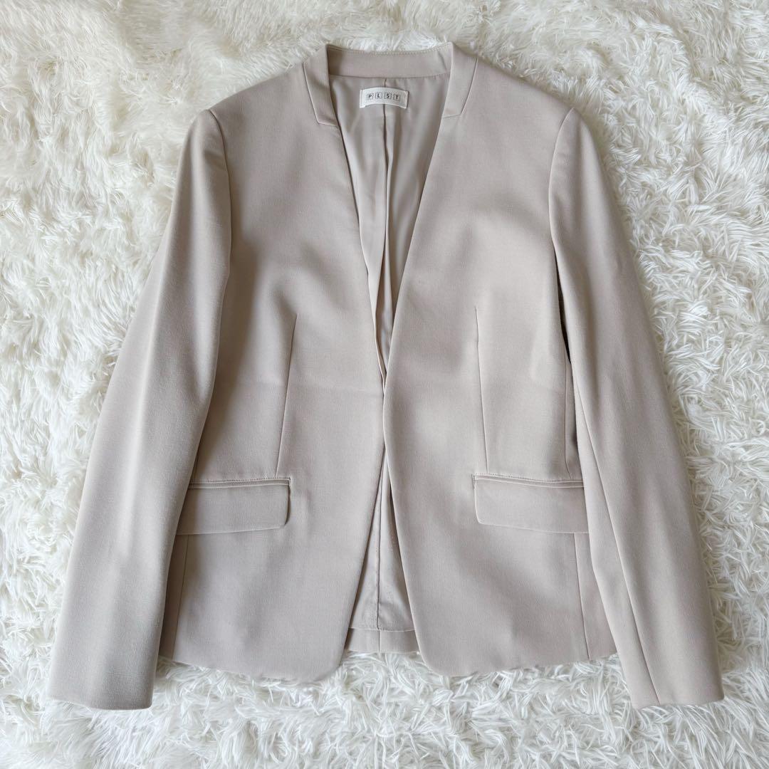 PLST プラステ セットアップスーツ ノーカラー 洗濯可 S/Mサイズ