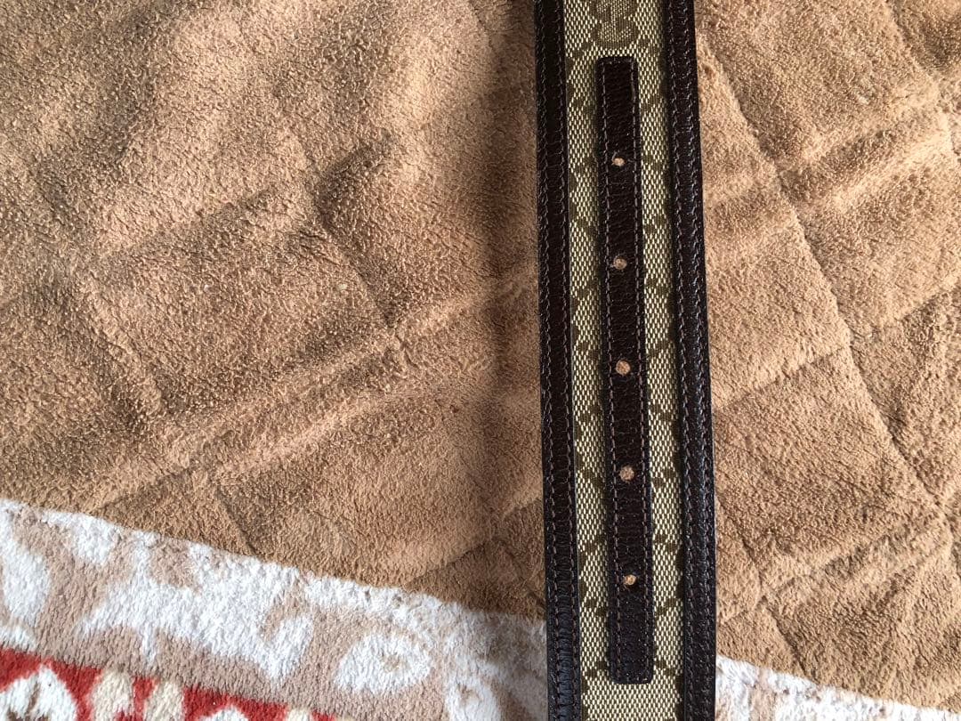 GUCCI ダブルGバックル ベルト ブラウン/ベージュ