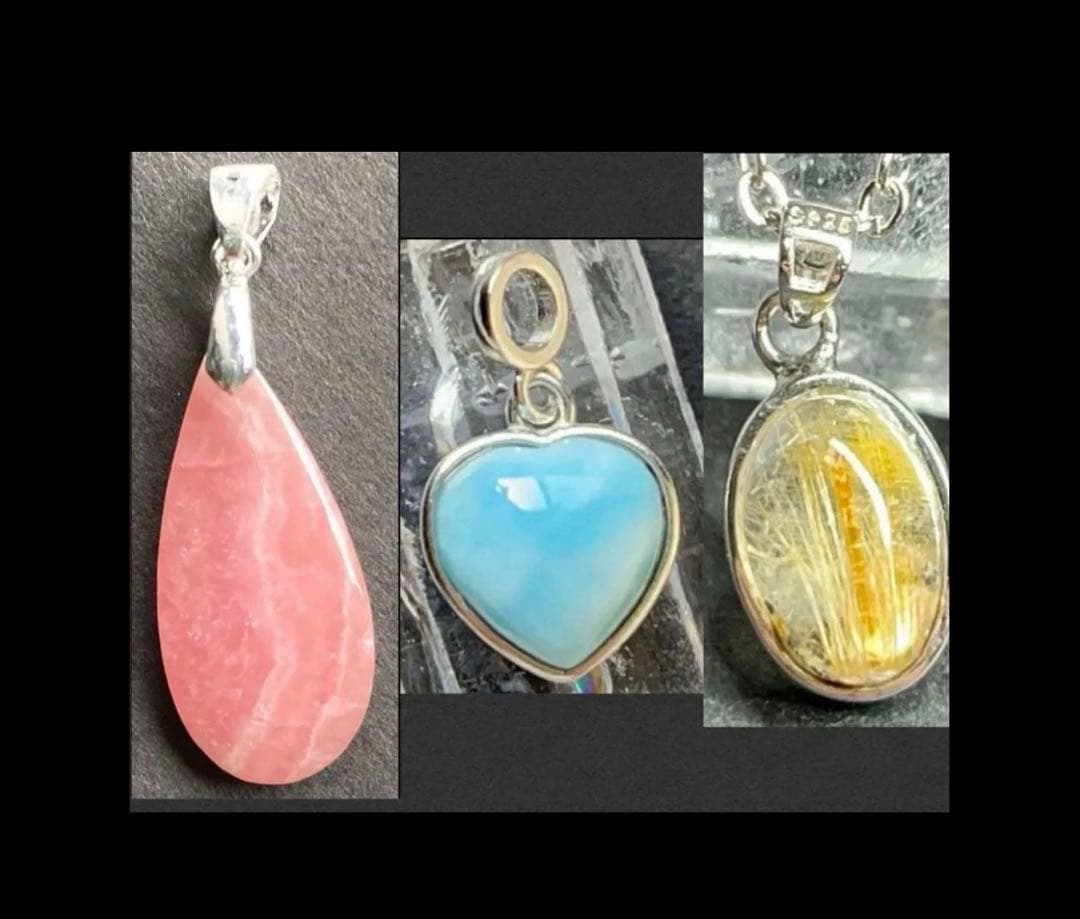 みだきゆ様リクエスト3点 天然石　インカローズ　ルチル　ラリマー　金針ルチル