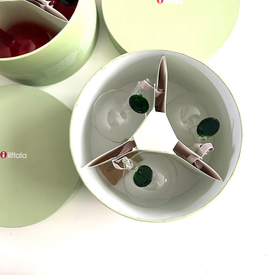 新品 イッタラ ガラス オーナメント りんご アップル 赤 クリア