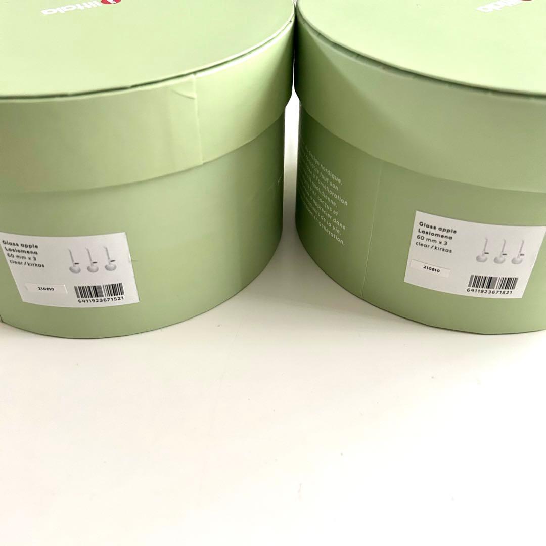 新品 イッタラ ガラス オーナメント りんご アップル 赤 クリア