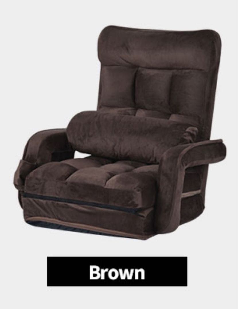 新品　座椅子　1人掛け　リクライニングチェア　ファブリック生地　ブラウン