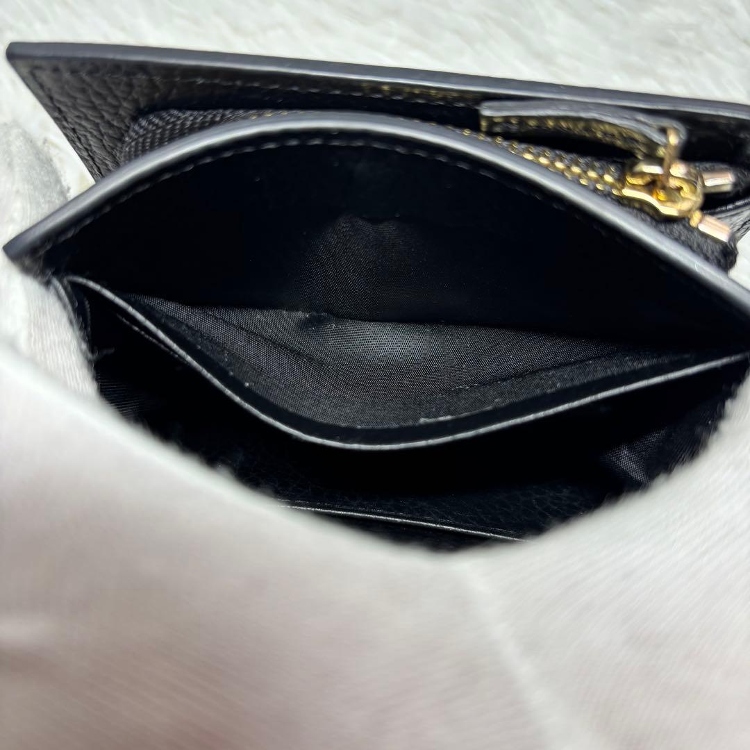 ✨美品✨ グッチ GGスプリーム マーモント 折り財布 L字 PVC レザー 黒