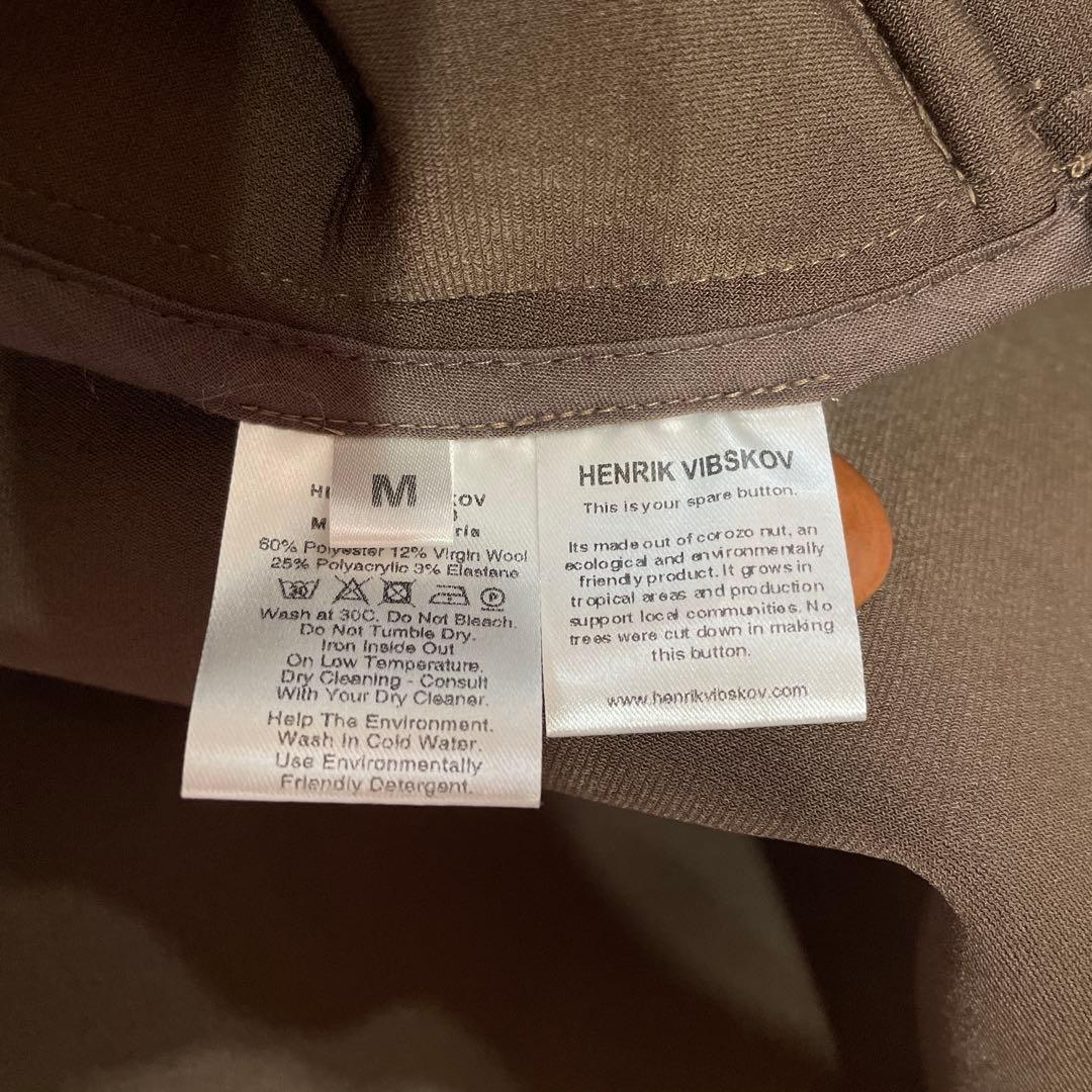 【HENRIK VIBSKOV】ボンディングオーバーサイズコート　ブラウン　M