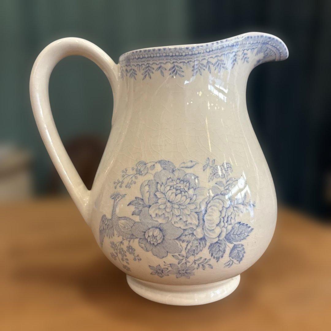 Burleigh バーレイ　ブルーアジアテックフェザンツ　ジャグ 水差し