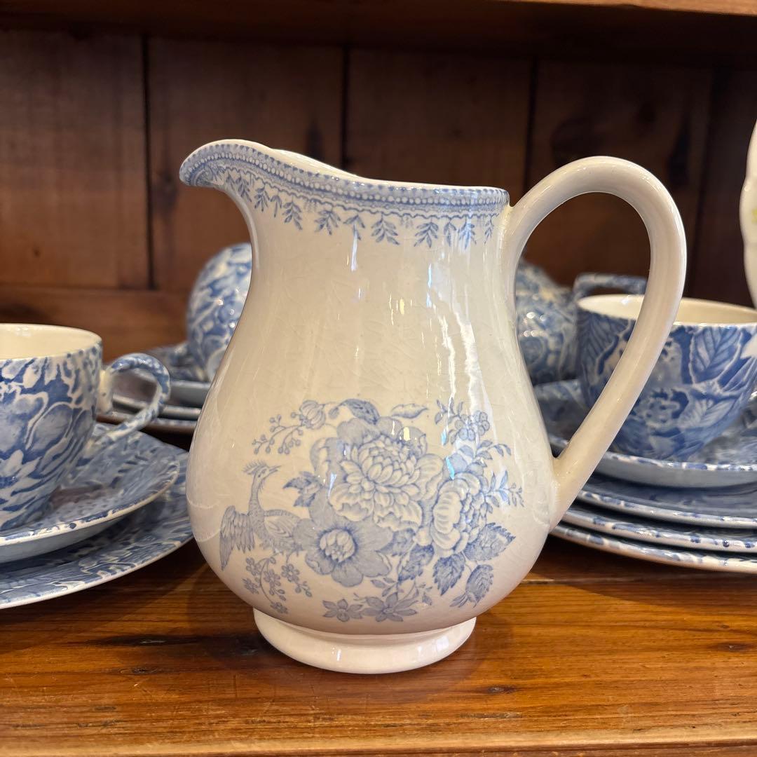 Burleigh バーレイ　ブルーアジアテックフェザンツ　ジャグ 水差し