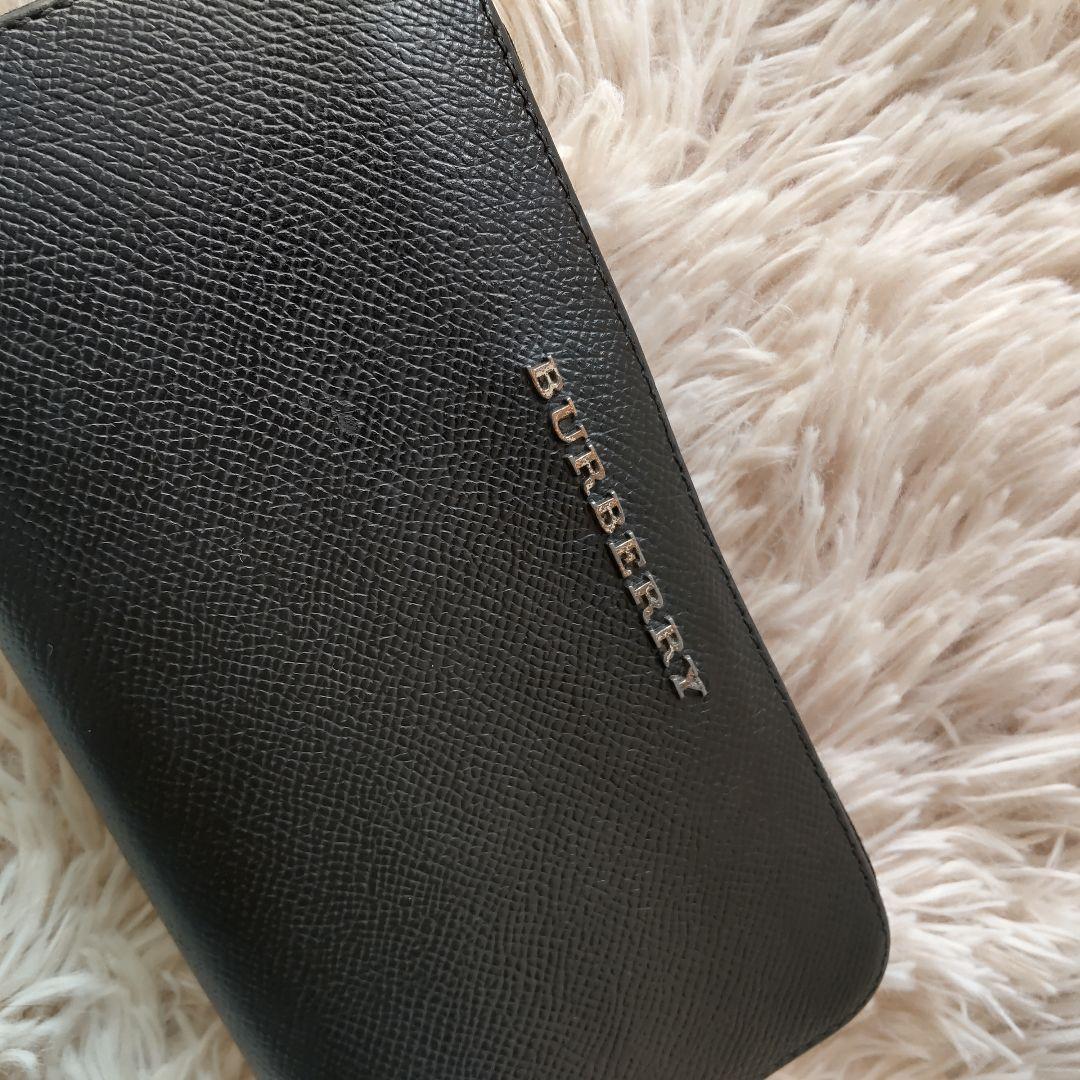 BURBERRY ✨ラウンドウォレット✨長財布✨ブラック✨ロゴ✨ノバチェック