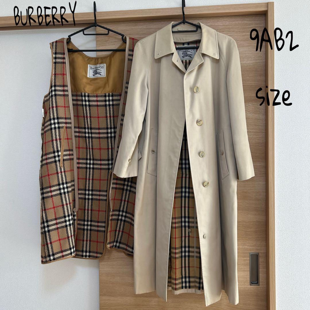 ビンテージ BURBERRY ライナー付き　ステンカラーコート　ベージュ