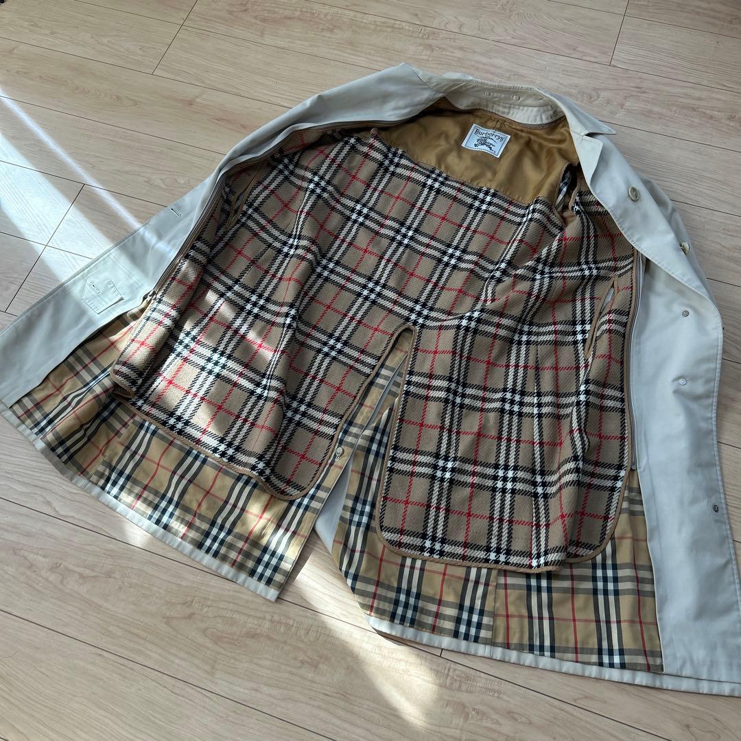 ビンテージ BURBERRY ライナー付き　ステンカラーコート　ベージュ