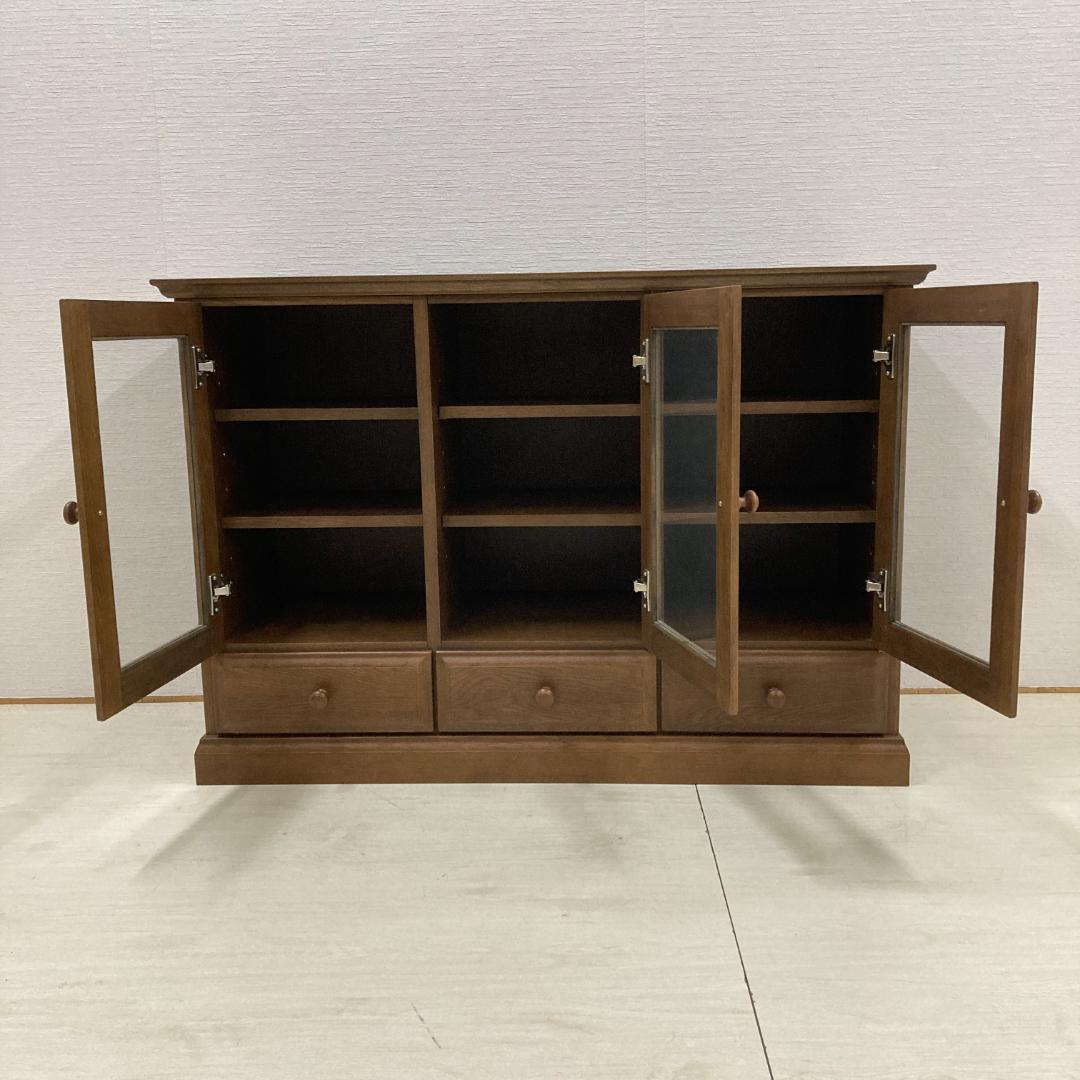 起立木工　ナラ材　サイドボード　キャビネット　書棚　本棚