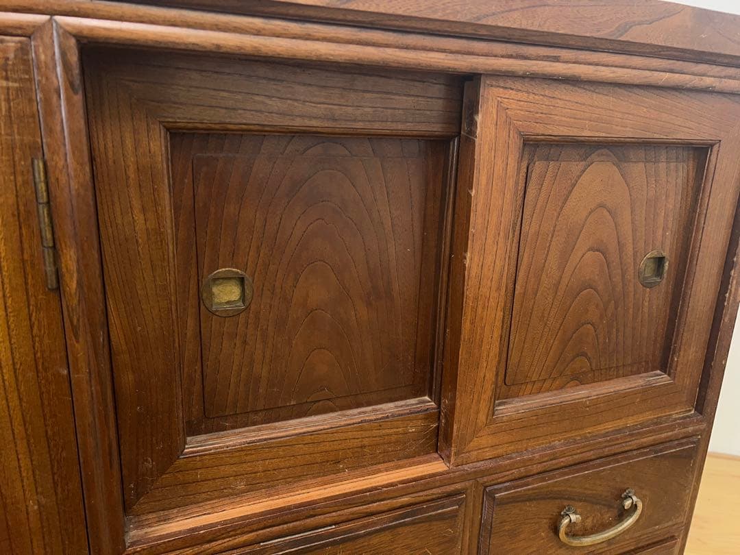 ローボード　棚　木製　M084　古道具　古家具　和家具　ビンテージ　アンティーク