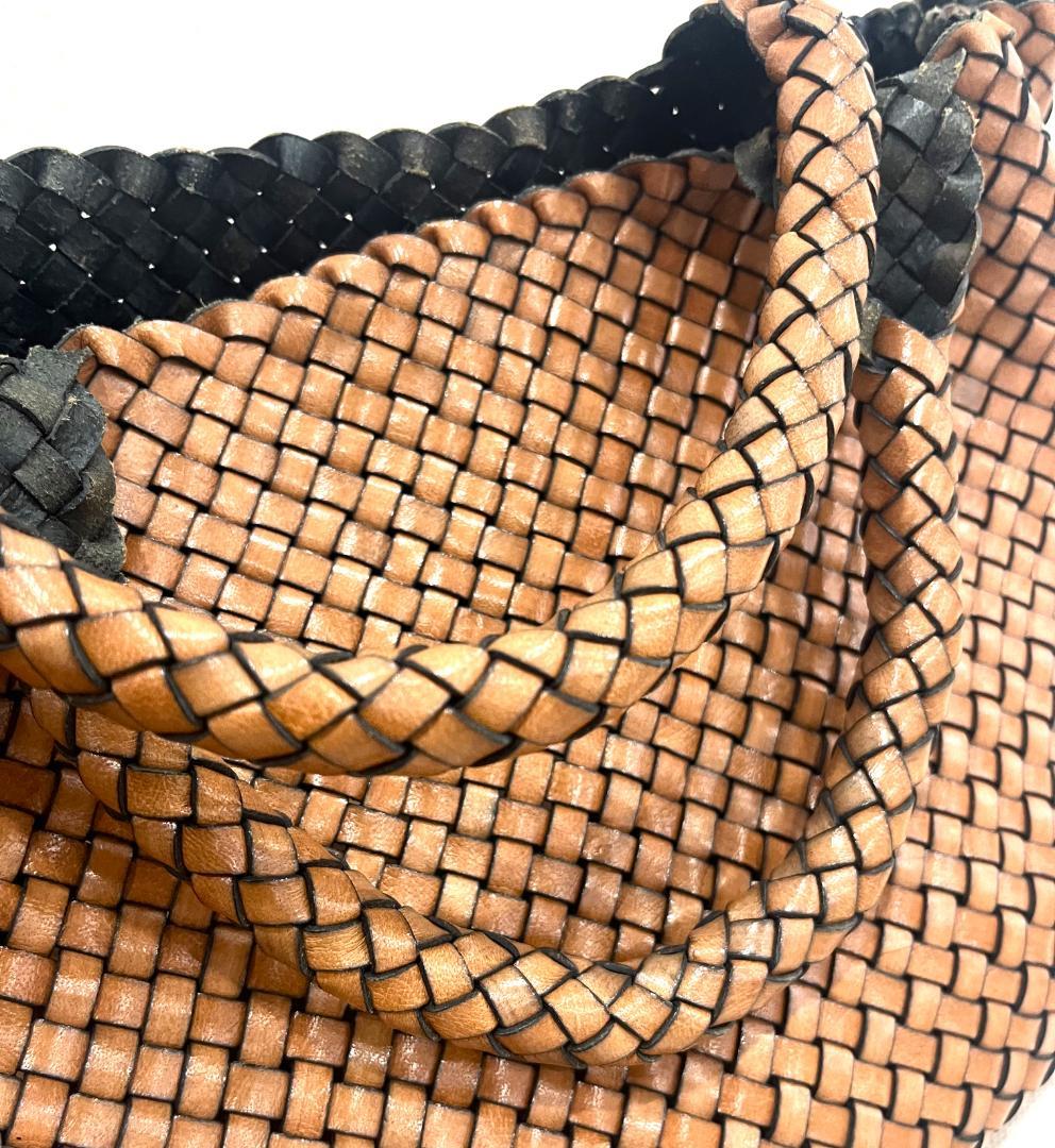 HIROFU ヒロフ イントレチャート レザートートバッグ ブラウン 本革 袋付