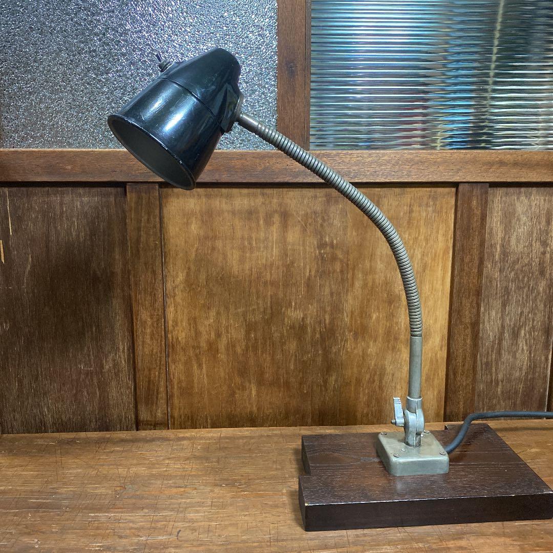 ☆ 昭和レトロ　卓上ランプ　デスクライト　グースネック　蛇腹式