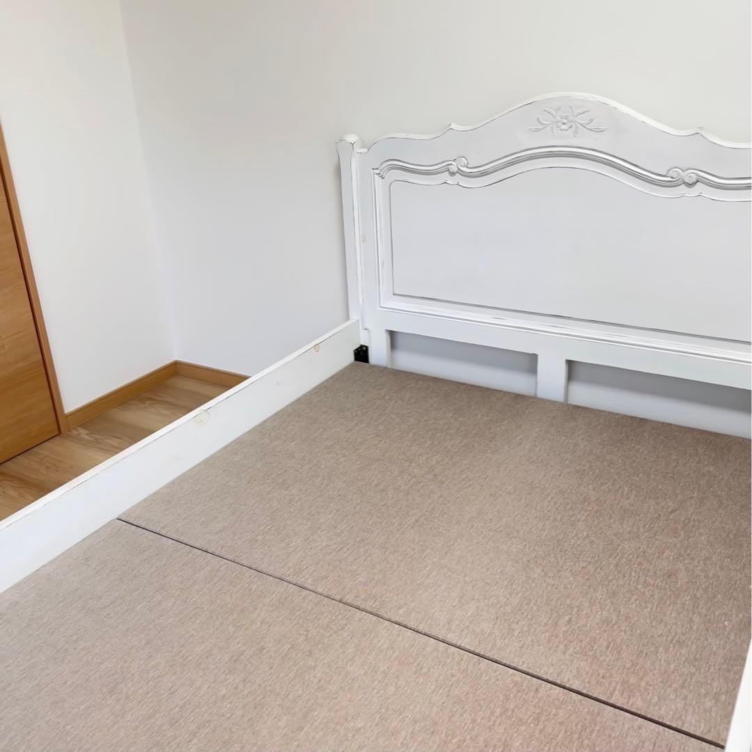 フランス　カントリーコーナー　セミダブル　ベッドフレーム　シャビーシック