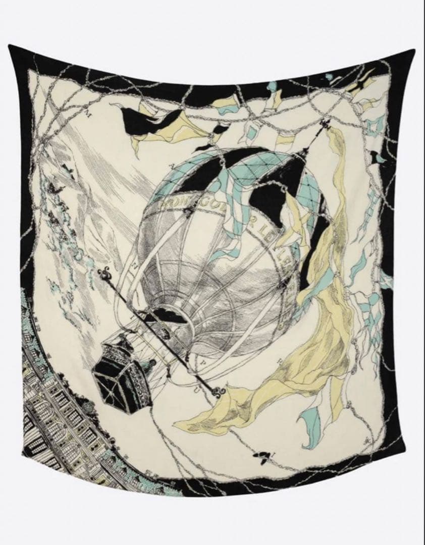 新品マニプリウールシルクストールヘリンボーン織120＞モンゴルフィエバルーン